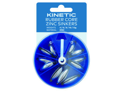 KINETIC RUBBER CORE ZINC SINKERS ASSORTMENT