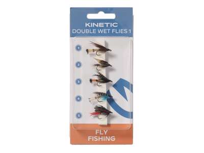 KINETIC WET FLIES DUBBLE HOOK 1 5PCS